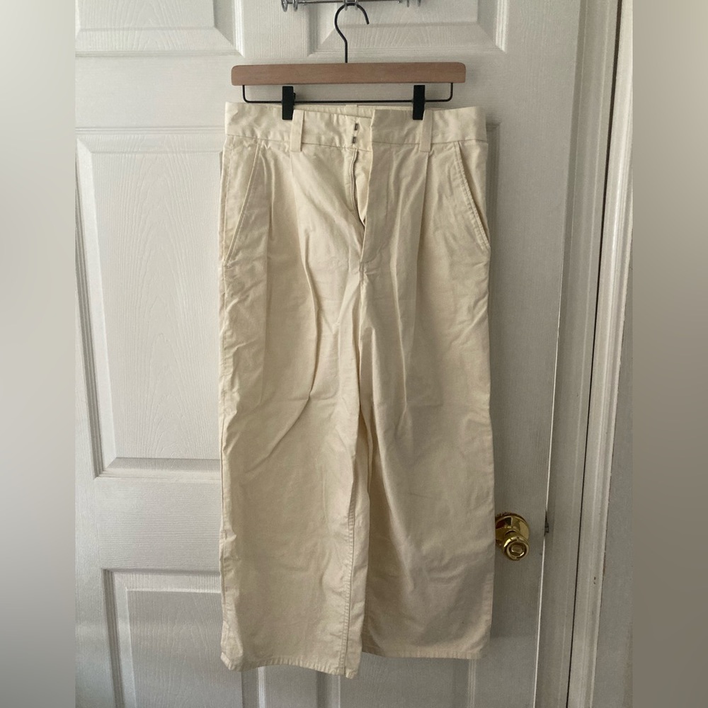 COS Cotton Trousers, cream, size 8